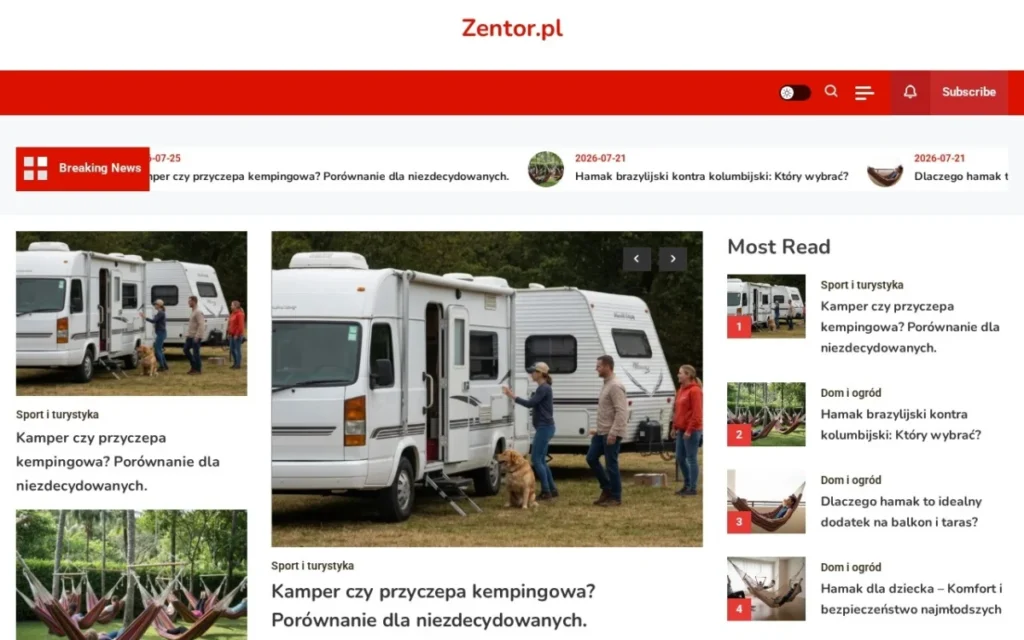 Podgląd strony Zentor - serwis internetowy